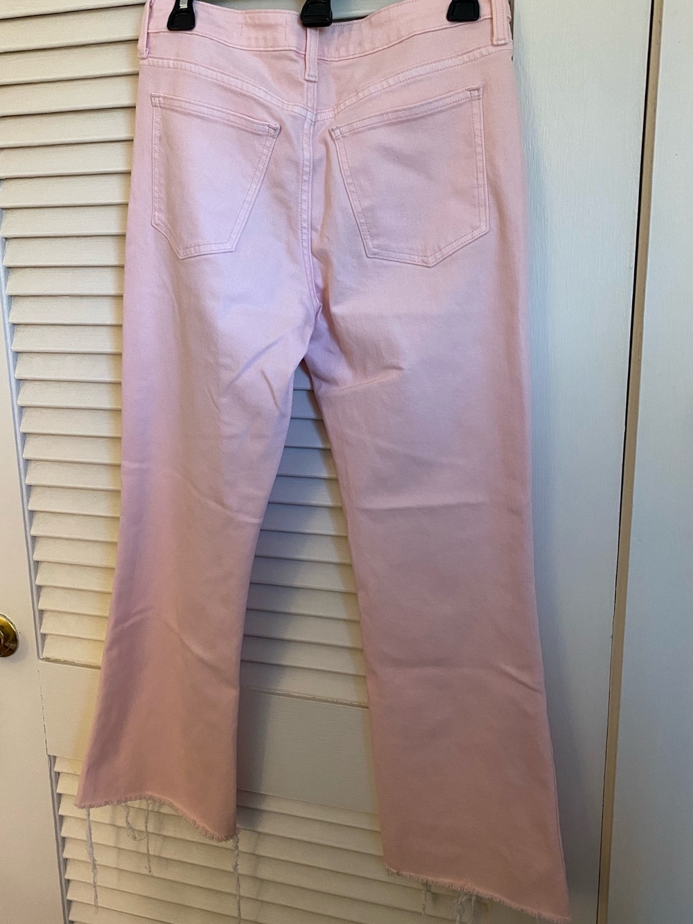Harper Light Pink High Rise Kick Crop Raw-Hem Jeans - Picture 2 of 6